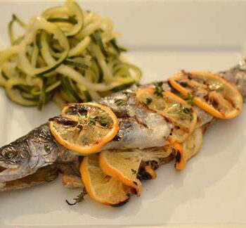 Thyme with lemon butter sauce fish